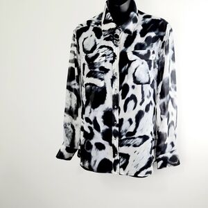 ❤️ Guess Monochrome Abstract Blouse